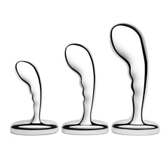 Stainless Steel P-Spot Training Set butt toy kit B-Vibe Silver 