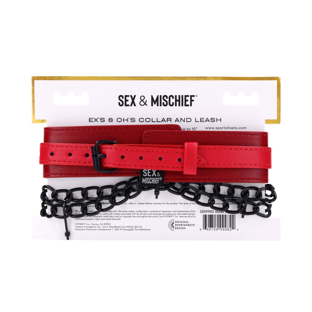 S&M Ex's & Oh's Collar and Leash Collar Sportsheets