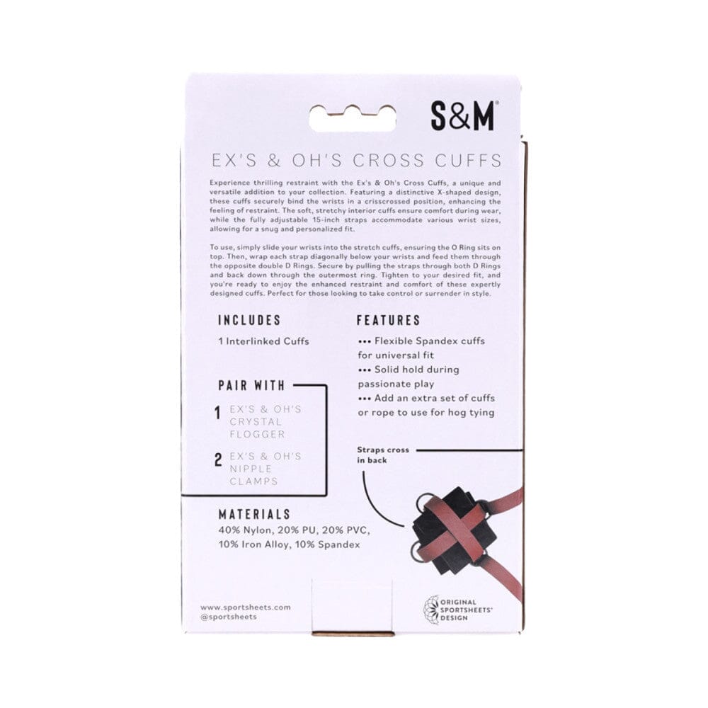 S&M Ex's & Oh's Cross Cuffs Restraints Sportsheets