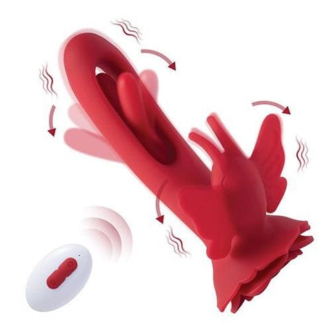 Rechargeable Gyrating & Thrusting Silicone Studs Dildo