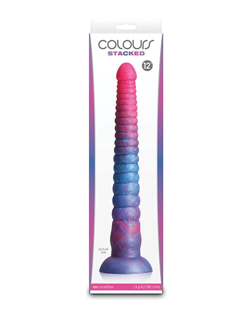 Colours Stacked 12" Dildo in Pink/Blue Dildo NS Novelties