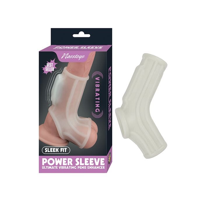 Vibrating Power Sleeve Penis Sheath Nass Toys Sleek White