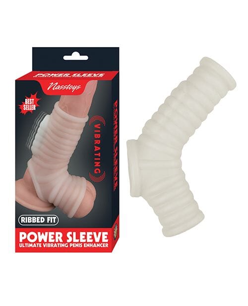 Vibrating Power Sleeve Penis Sheath Nass Toys Ribbed White