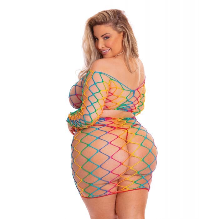 Pot of Gold 2 Piece Rainbow Skirt Set Lingerie Pink Lipstick