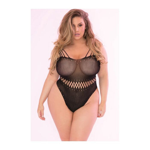 All Access Pass Shredded Bodysuit Lingerie Pink Lipstick