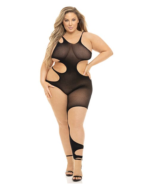 Show You How Cut Out Bodystocking Lingerie Pink Lipstick B
