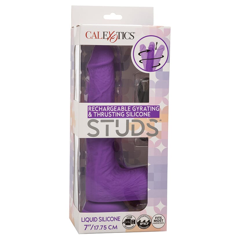 Rechargeable Rumbling & Thrusting Silicone Studs Dildo Dildo Cal Exotics