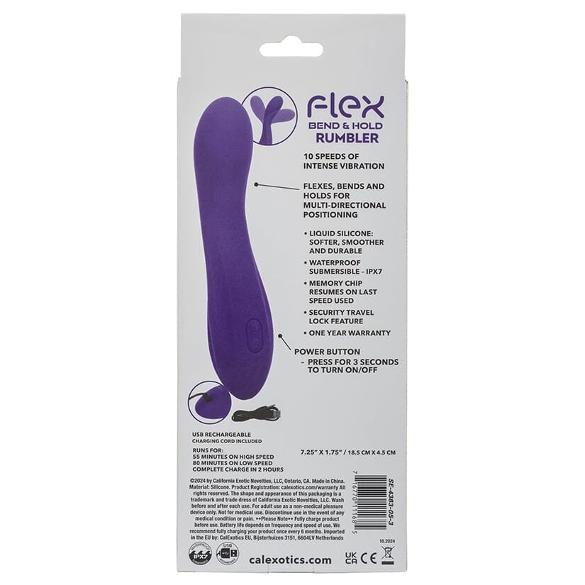 Flex Bend & Hold Rumbler Vibrating Dildo Vibrator Cal Exotics
