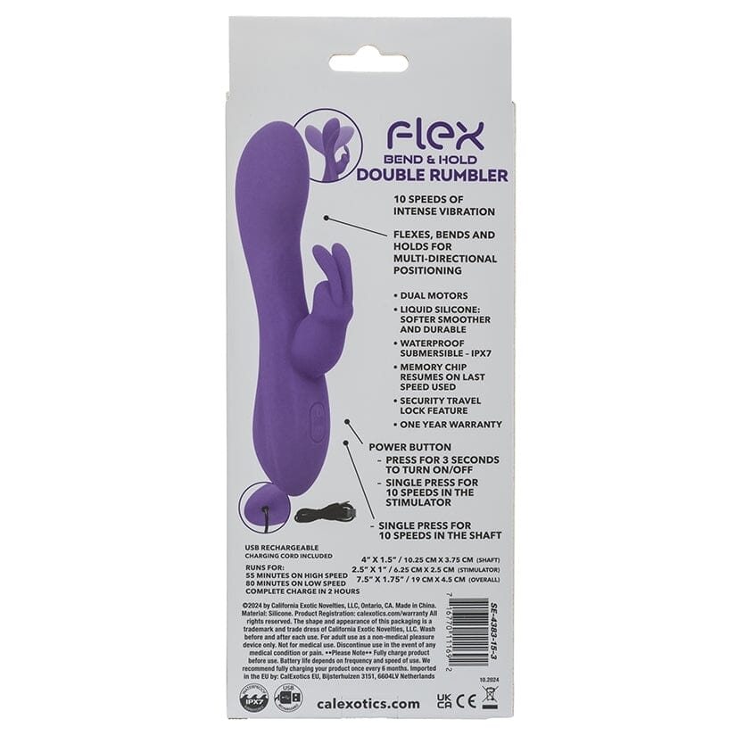 Flex Bend & Hold Double Rabbit Rumbler Vibrator Vibrator Cal Exotics