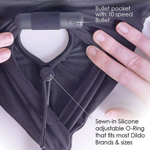 Vibrating Strap On Brief Harness Harness Ouch!