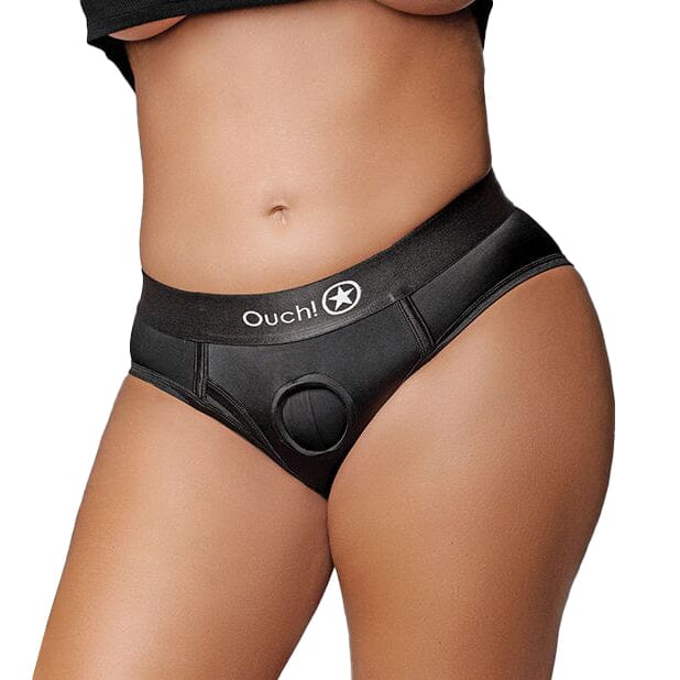 Vibrating Strap On High-Cut Brief Harness