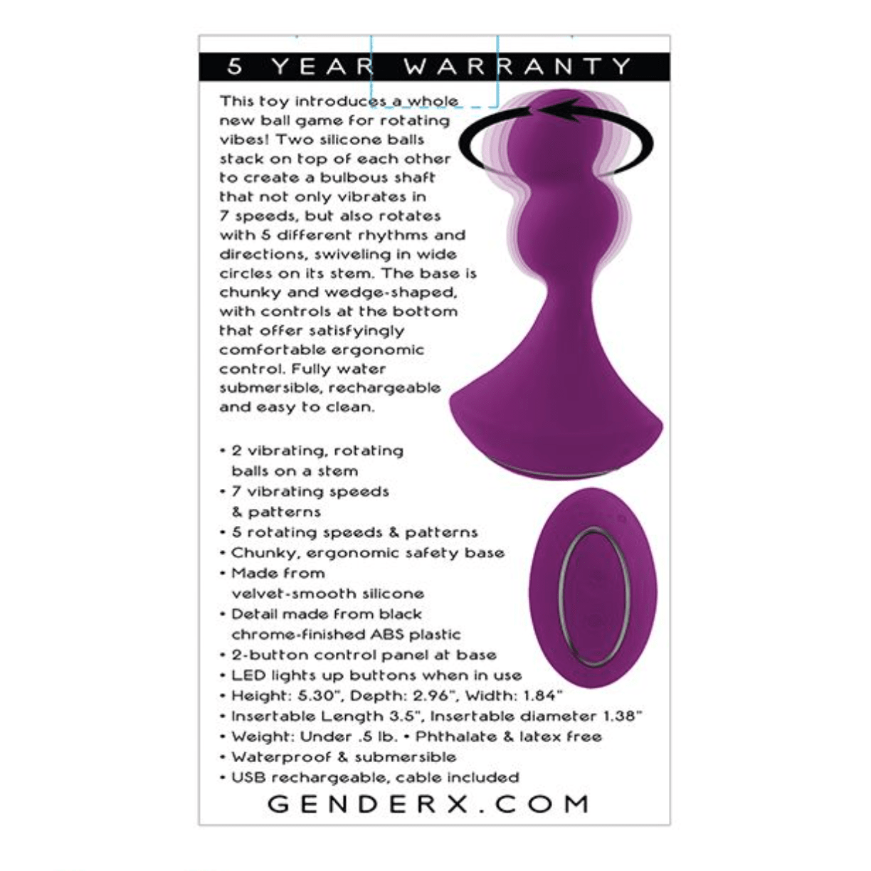 Gender X Ball Game Rotating Vibrator Vibrator Evolved
