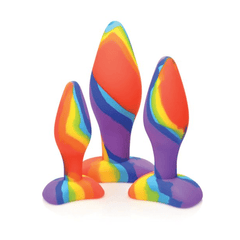 Simply Sweet Rainbow Silicone Butt Plug Set Anal Plug Kit Curve Toys Rainbow 