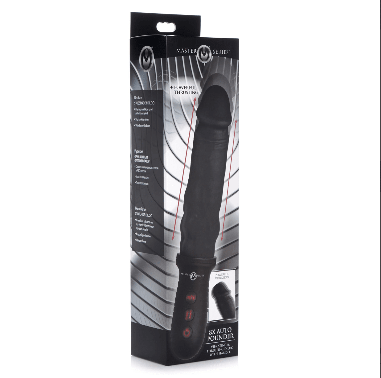 Auto Pounder Vibrating & Thrusting Dildo w/Handle Vibrator Master Series