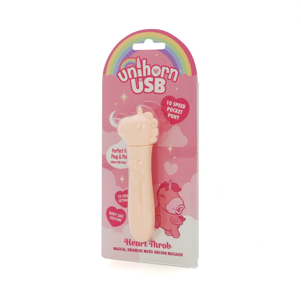 Unihorn Heart Throb USB Bullet in Pink/Peach Vibrator Creative Conceptions