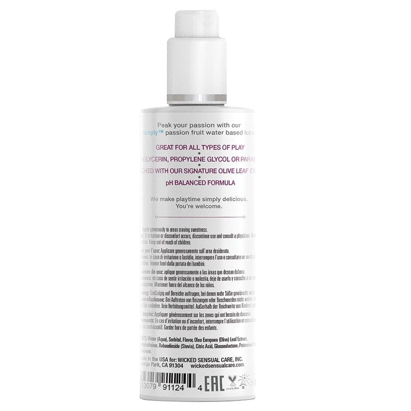Wicked Simply Passion Fruit Flavored Lube Lube Wicked Sensual Care