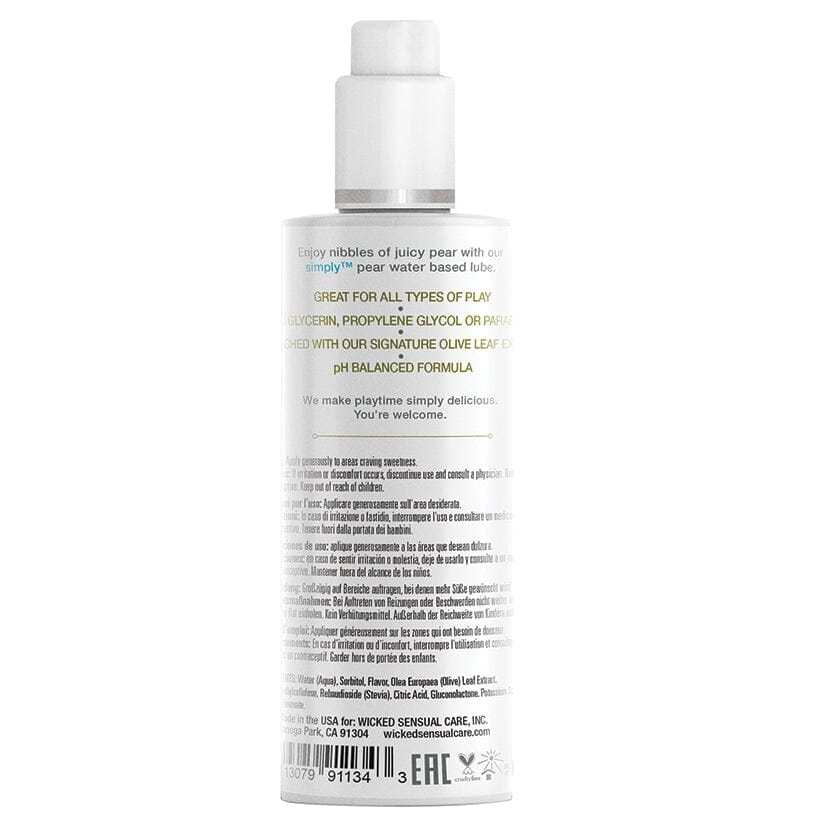 Wicked Simply Pear Flavored Lube Lube Wicked Sensual Care