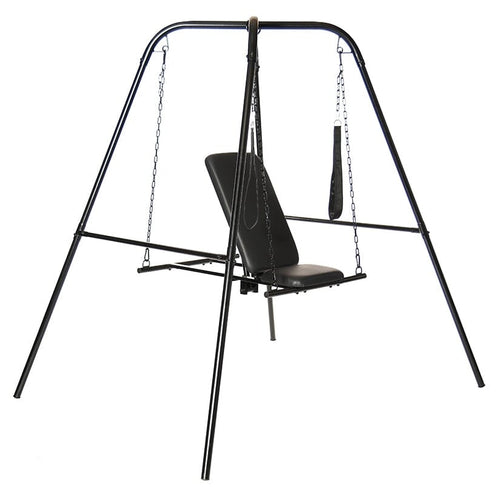 Throne Adjustable Sex Sling with Stand Sex Furniture XR Brands Black
