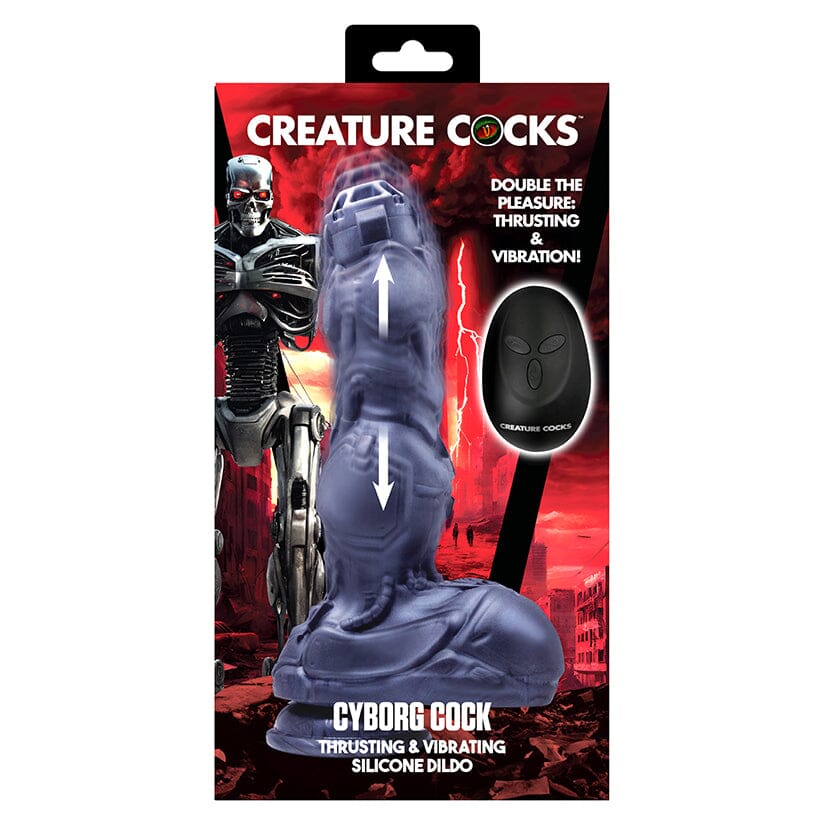 Creature Cocks Cyborg Cock Thrusting and Vibrating Silicone Dildo Dildo XR Brands