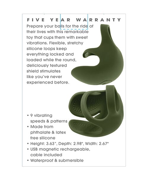 Zero Tolerance Nutty Buddy Cock & Ball Vibrator - Green Ball Ring Evolved