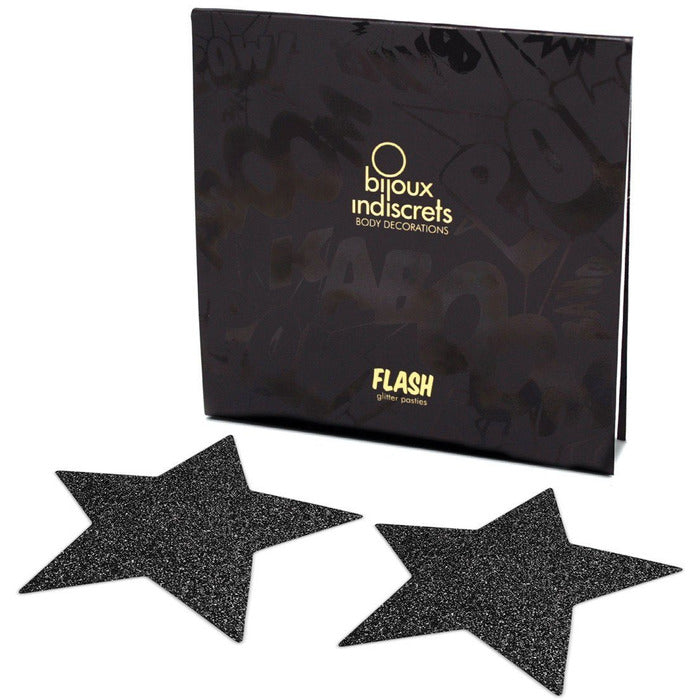 Flash Glitter Pasties Pasties Bijoux Black Star