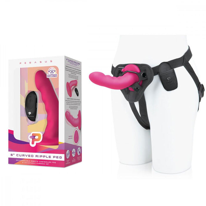 6" Curved Rippple Harness and Dildo Kit Harness Kit Pegasus
