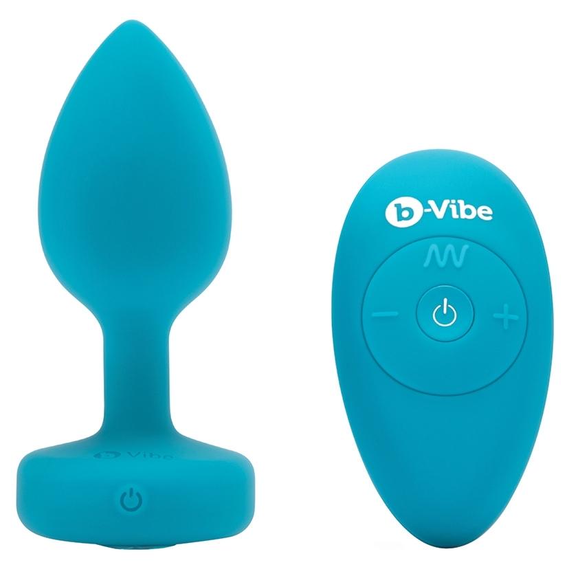 Vibrating Jewel Butt Plug with Remote Butt Plug B-Vibe Blue S/M