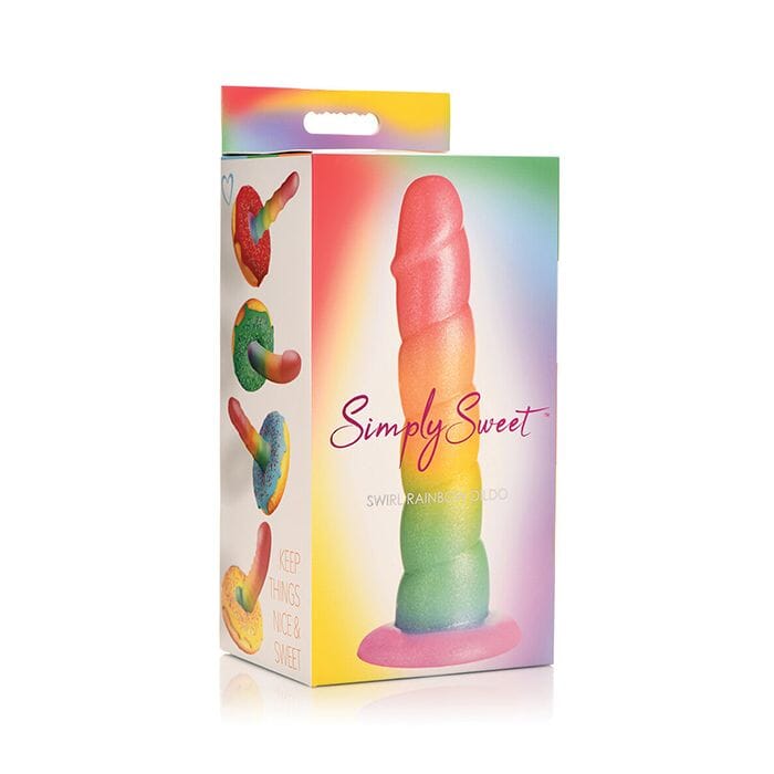 Simply Sweet 6.5" Swirl Rainbow Dildo Dildo Curve Toys