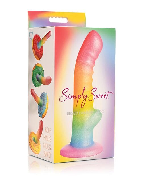 Simply Sweet 6.5" Ribbed Rainbow Dildo Dildo Curve Toys