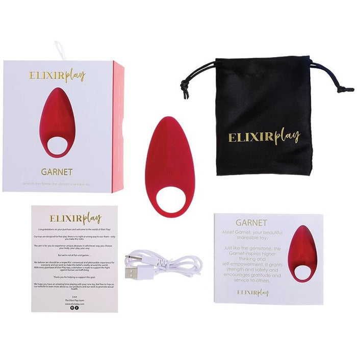 Garnet Vibrating Cock Ring Cock Ring Elixir Play