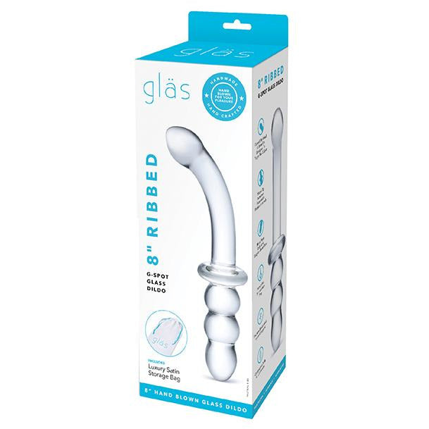 8" Ribbed G-Spot Glass Dildo Dildo Glas