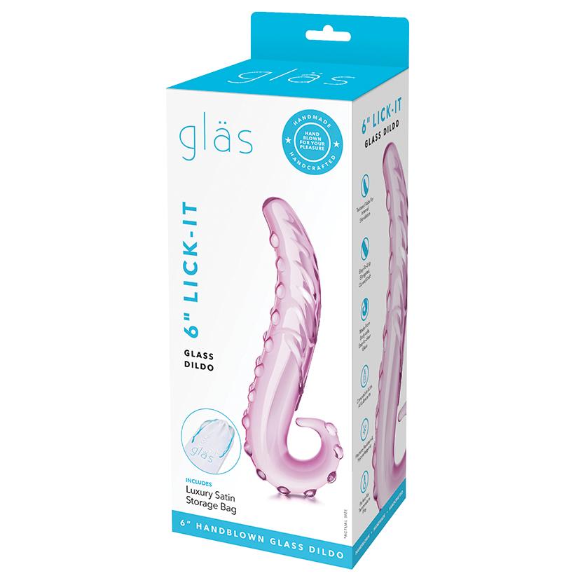 Lick It Textured 6" Glass Dildo Dildo Glas