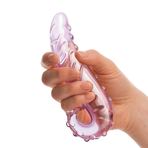 Lick It Textured 6" Glass Dildo Dildo Glas