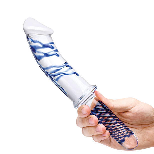 Realistic Double Ended Glass Dildo with Handle Double Dildo Glas