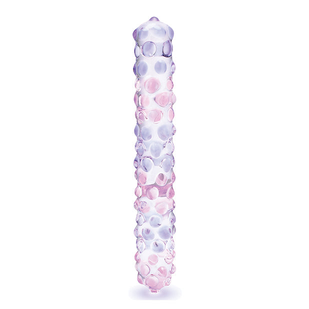 Purple Rose Nubby Glass Dildo