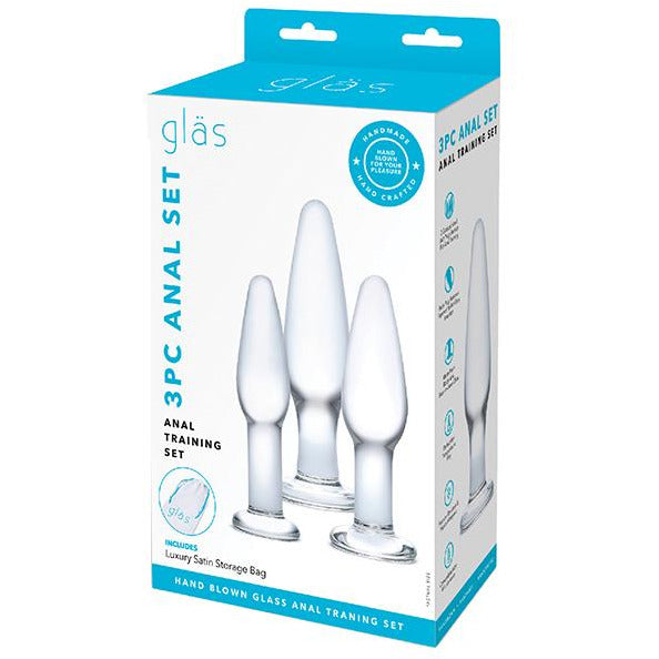 3 Piece Glass Anal Training Kit Anal Plug Kit Glas