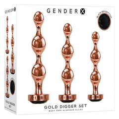 Gender X Gold Digger Butt Plug Set Anal Plug Kit Evolved 
