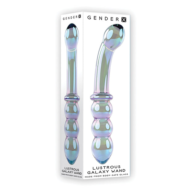 Gender X Lustrous Galaxy Wand Dual Ended Glass Massager Dildo Evolved