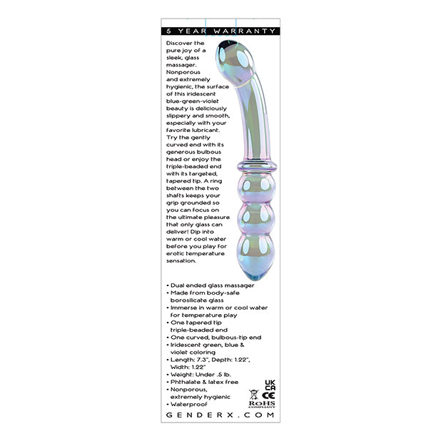 Gender X Lustrous Galaxy Wand Dual Ended Glass Massager Dildo Evolved