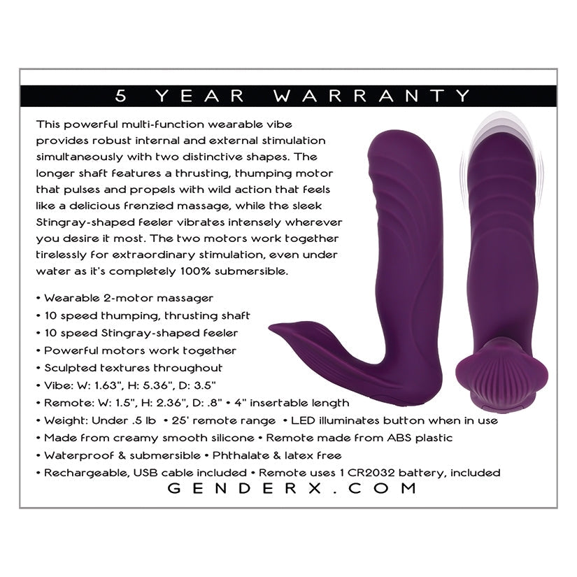 Gender X Velvet Hammer Thrusting Multi-Vibe Vibrator Evolved