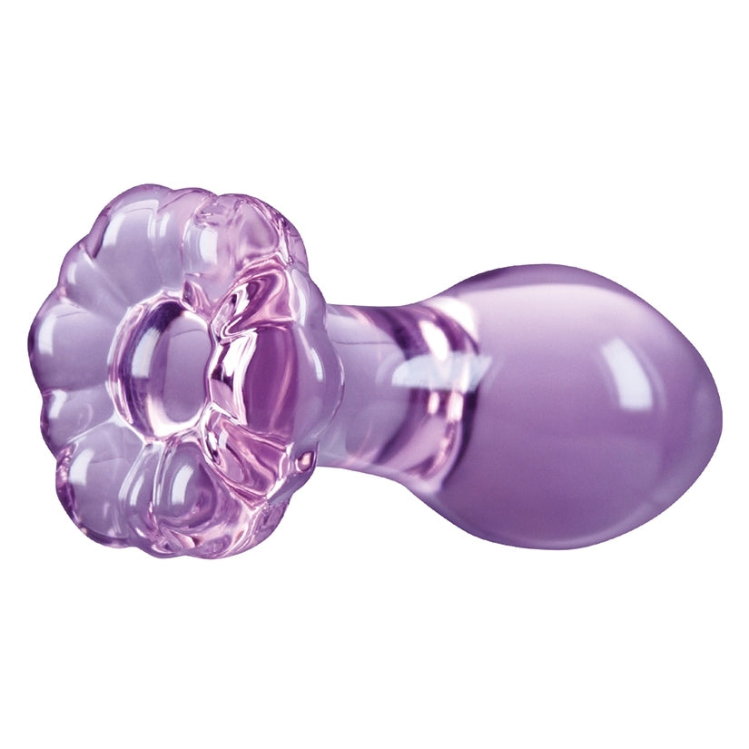 Crystal Flower Glass Butt Plug Butt Plug NS Novelties Purple