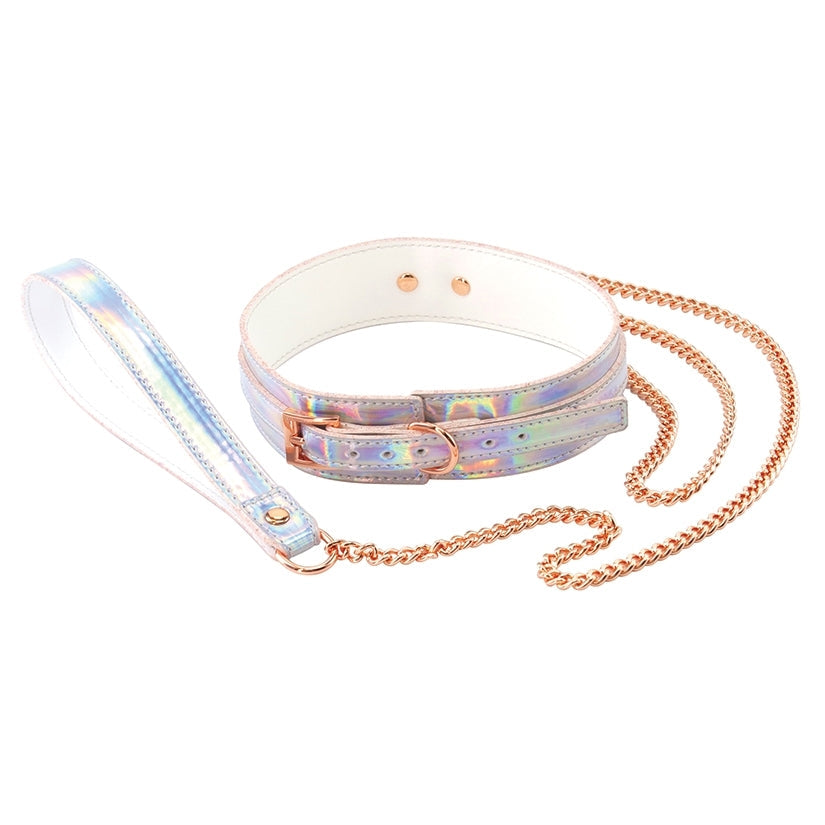 Cosmo Rainbow Bondage Collar & Leash