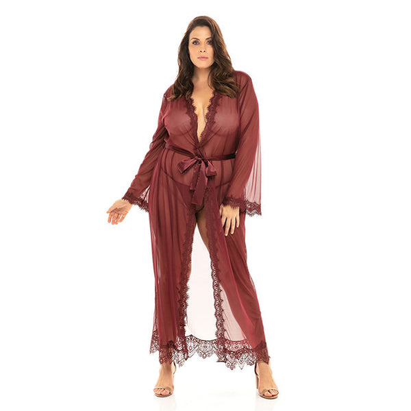 Eyelash Lace Floor Length Robe – Wild Flower