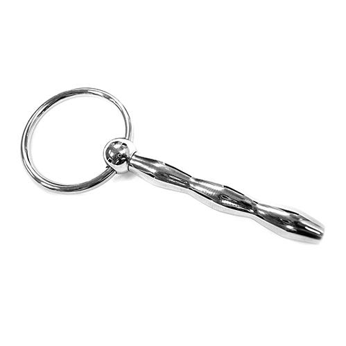 Stainless Steel Ribbed Urethral Plug with Ring