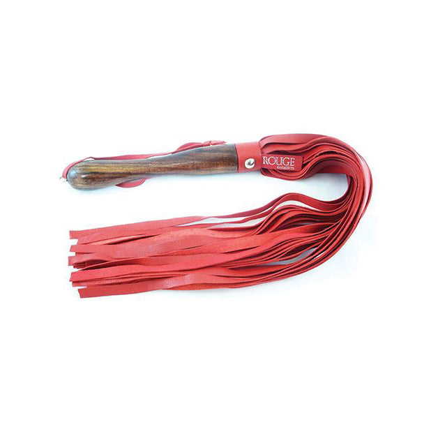 Leather Flogger with Wooden Handle
