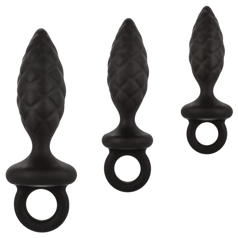 Textured Silicone Loop Handle Anal Plug Kit