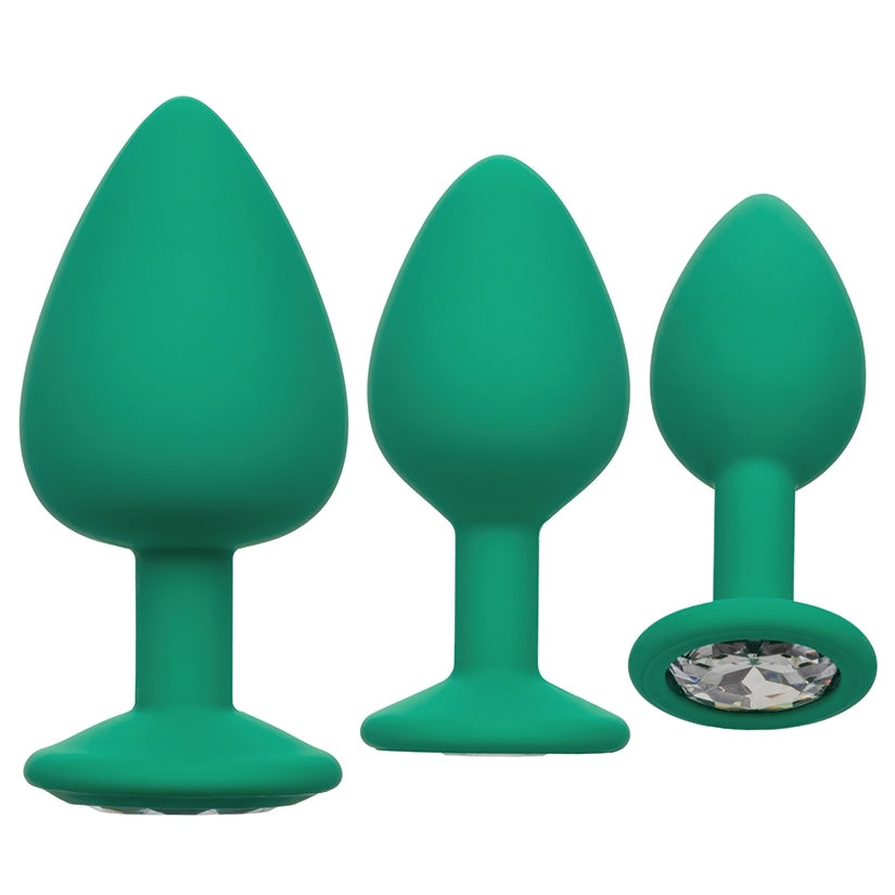 Cheeky Gems Anal Training Kit Anal Plug Kit Cal Exotics Green