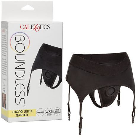 CALEXOTICS - BOUNDLESS THONG WITH GARTER L/XL