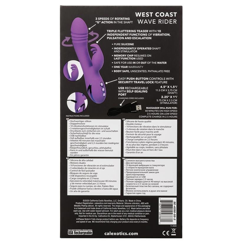 California Dreaming West Coast Wave Rider Twisting Rabbit Vibrator Cal Exotics