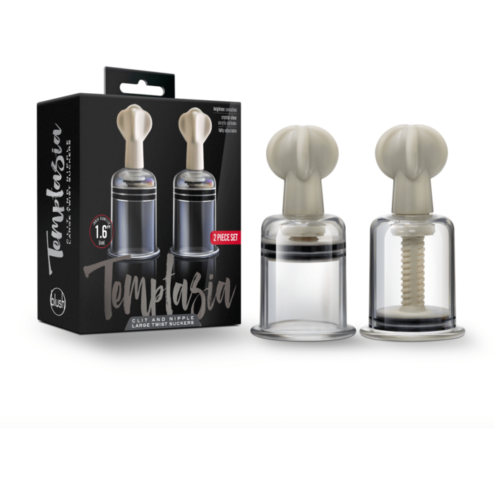 Temptasia Clit & Nipple Large Twist Suckers Nipple Suckers Blush